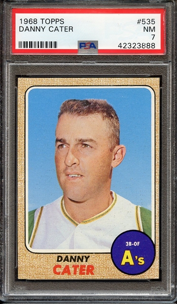 1968 TOPPS 535 DANNY CATER PSA NM 7