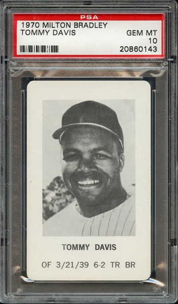 1970 MILTON BRADLEY TOMMY DAVIS PSA GEM MT 10