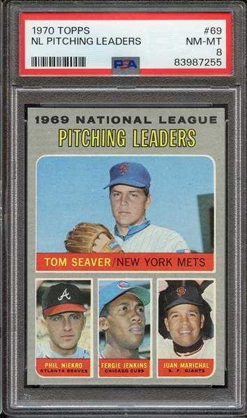 1970 TOPPS 69 NL PITCHING LEADERS PSA NM-MT 8