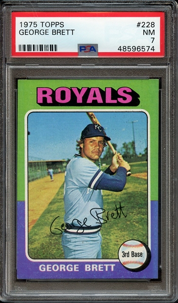 1975 TOPPS 228 GEORGE BRETT PSA NM 7