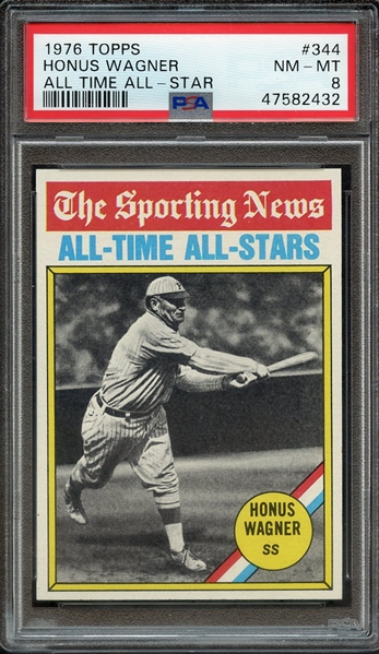 1976 TOPPS 344 HONUS WAGNER ALL TIME ALL-STAR PSA NM-MT 8