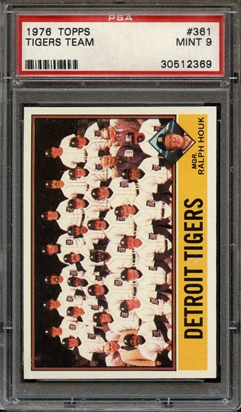 1976 TOPPS 361 TIGERS TEAM PSA MINT 9