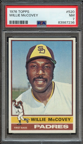 1976 TOPPS 520 WILLIE McCOVEY PSA NM 7