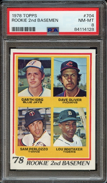 1978 TOPPS 704 ROOKIE 2nd BASEMEN PSA NM-MT 8