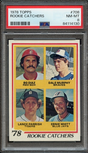 1978 TOPPS 708 ROOKIE CATCHERS PSA NM-MT 8