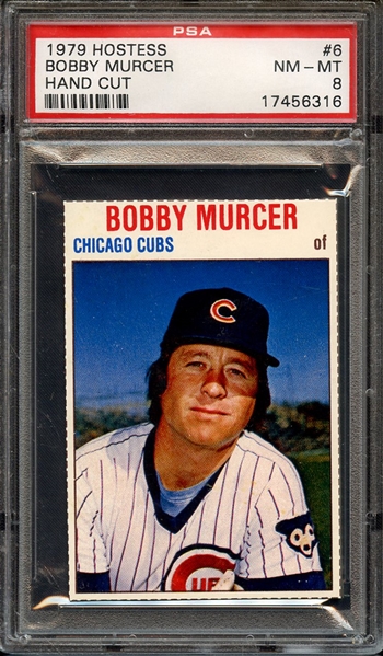 1979 HOSTESS 6 BOBBY MURCER HAND CUT PSA NM-MT 8