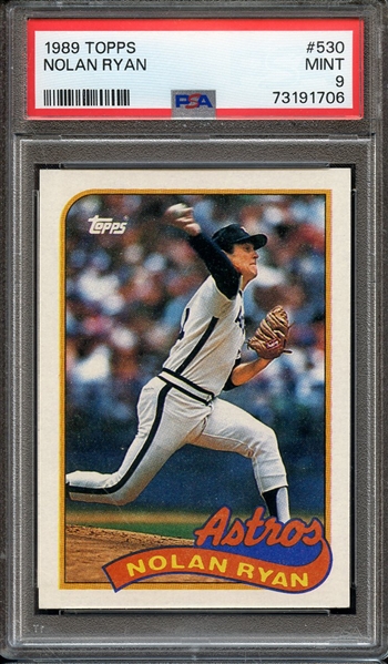 1989 TOPPS 530 NOLAN RYAN PSA MINT 9