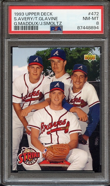 1993 UPPER DECK 472 S.AVERY/T.GLAVINE G.MADDUX/J.SMOLTZ PSA NM-MT 8