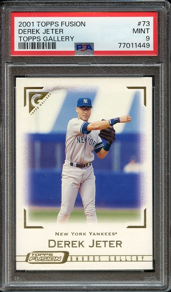 2001 TOPPS FUSION 73 DEREK JETER TOPPS GALLERY PSA MINT 9