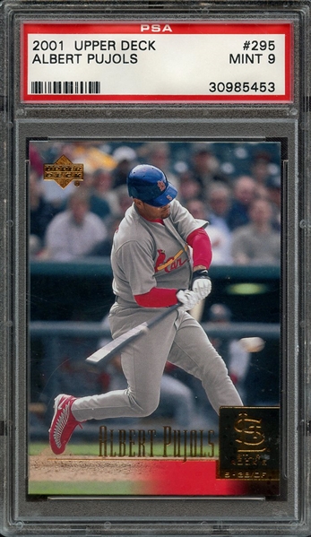 2001 UPPER DECK 295 ALBERT PUJOLS PSA MINT 9