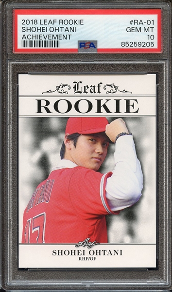 2018 LEAF ROOKIE OHTANI ACHIEVEMENT RA-01 SHOHEI OHTANI ACHIEVEMENT PSA GEM MT 10