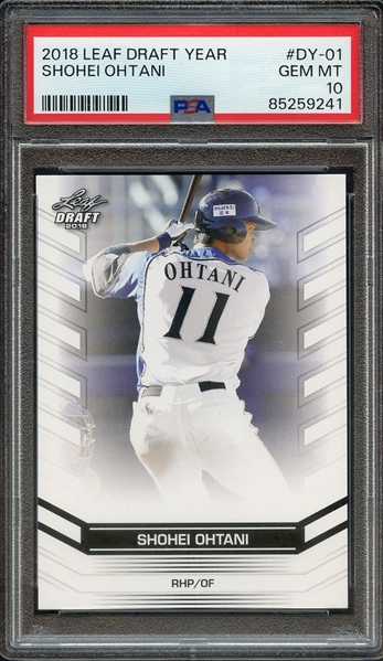 2018 LEAF OHTANI DRAFT YEAR DY-01 SHOHEI OHTANI PSA GEM MT 10