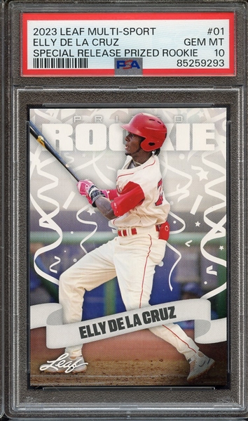 2023 LEAF MULTI-SPORT SPECIAL RELEASE PRIZED ROOKIE 01 ELLY DE LA CRUZ PSA GEM MT 10