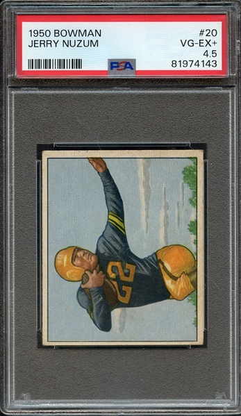 1950 BOWMAN 20 JERRY NUZUM PSA VG-EX+ 4.5