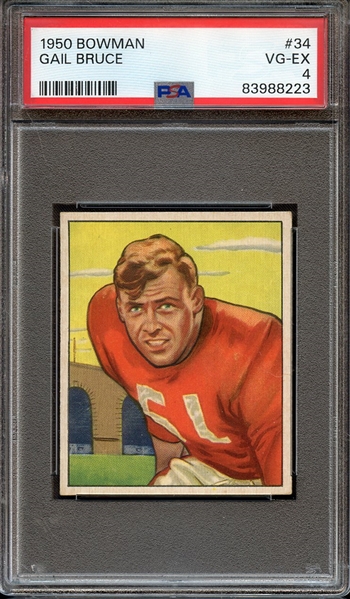 1950 BOWMAN 34 GAIL BRUCE PSA VG-EX 4