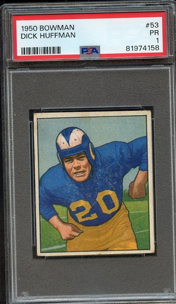 1950 BOWMAN 53 DICK HUFFMAN PSA PR 1