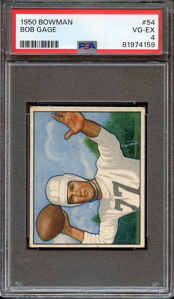 1950 BOWMAN 54 BOB GAGE PSA VG-EX 4