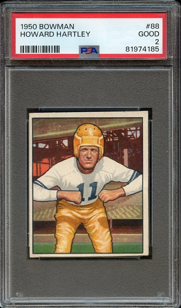 1950 BOWMAN 88 HOWARD HARTLEY PSA GOOD 2