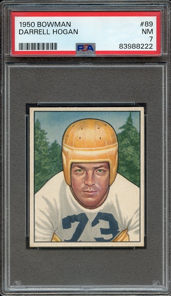 1950 BOWMAN 89 DARRELL HOGAN PSA NM 7