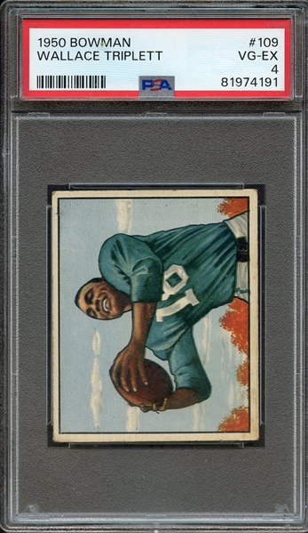 1950 BOWMAN 109 WALLACE TRIPLETT PSA VG-EX 4