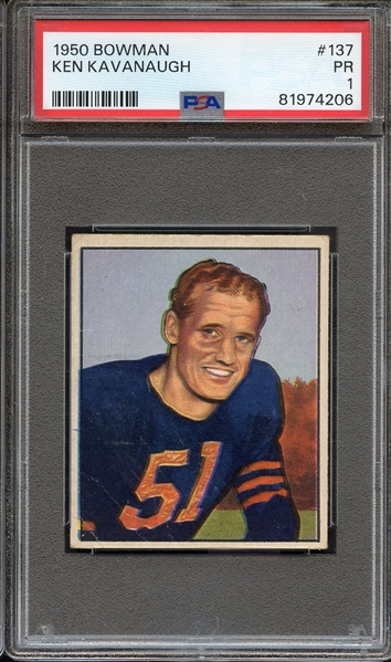 1950 BOWMAN 137 KEN KAVANAUGH PSA PR 1