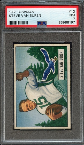 1951 BOWMAN 10 STEVE VAN BUREN PSA NM 7