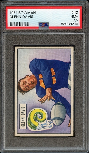 1951 BOWMAN 42 GLENN DAVIS PSA NM+ 7.5