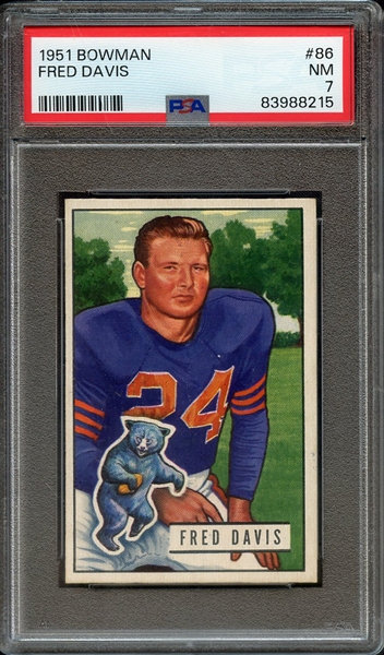 1951 BOWMAN 86 FRED DAVIS PSA NM 7