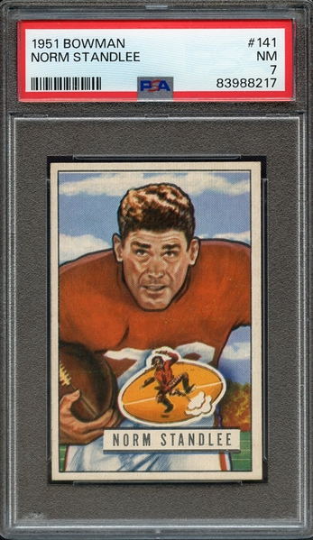 1951 BOWMAN 141 NORM STANDLEE PSA NM 7