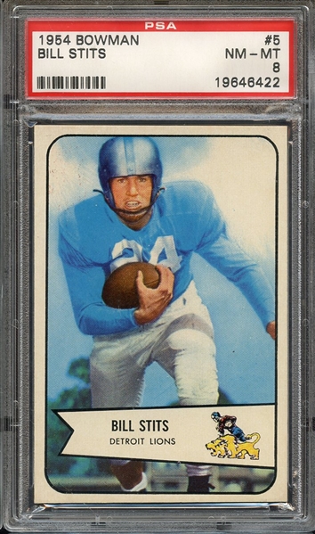 1954 BOWMAN 5 BILL STITS PSA NM-MT 8