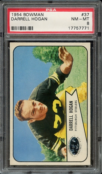 1954 BOWMAN 37 DARRELL HOGAN PSA NM-MT 8