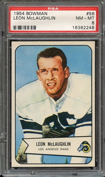 1954 BOWMAN 56 LEON McLAUGHLIN PSA NM-MT 8