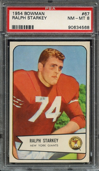 1954 BOWMAN 67 RALPH STARKEY PSA NM-MT 8