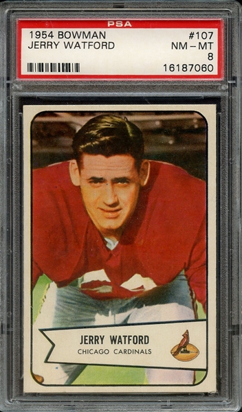 1954 BOWMAN 107 JERRY WATFORD PSA NM-MT 8