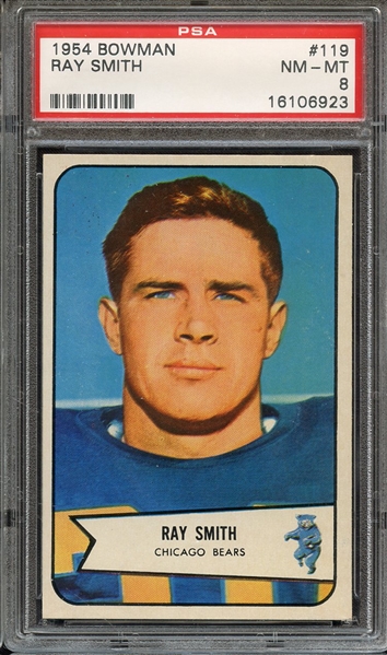 1954 BOWMAN 119 RAY SMITH PSA NM-MT 8