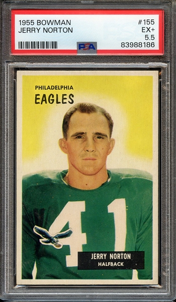 1955 BOWMAN 155 JERRY NORTON PSA EX+ 5.5