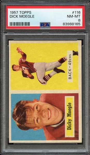 1957 TOPPS 116 DICK MOEGLE PSA NM-MT 8