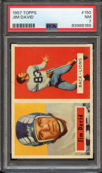 1957 TOPPS 150 JIM DAVID PSA NM 7