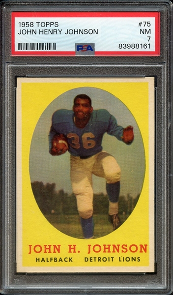 1958 TOPPS 75 JOHN HENRY JOHNSON PSA NM 7