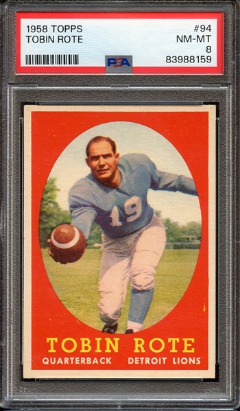 1958 TOPPS 94 TOBIN ROTE PSA NM-MT 8