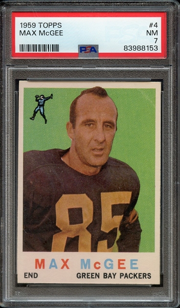 1959 TOPPS 4 MAX McGEE PSA NM 7