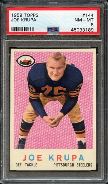 1959 TOPPS 144 JOE KRUPA PSA NM-MT 8