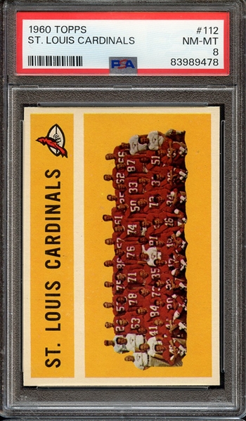 1960 TOPPS 112 ST. LOUIS CARDINALS PSA NM-MT 8