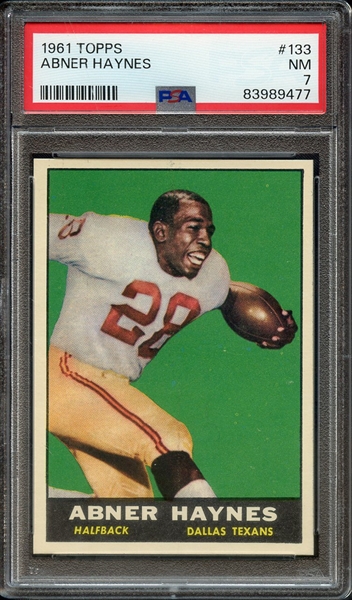 1961 TOPPS 133 ABNER HAYNES PSA NM 7