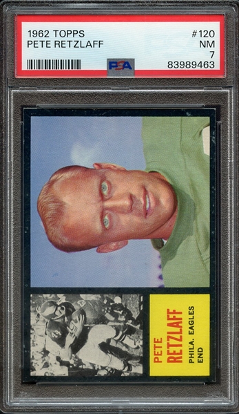 1962 TOPPS 120 PETE RETZLAFF PSA NM 7