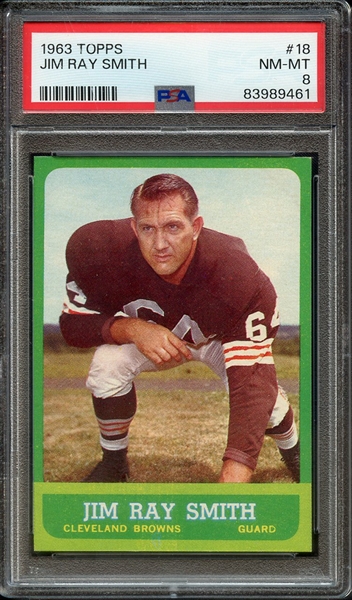 1963 TOPPS 18 JIM RAY SMITH PSA NM-MT 8