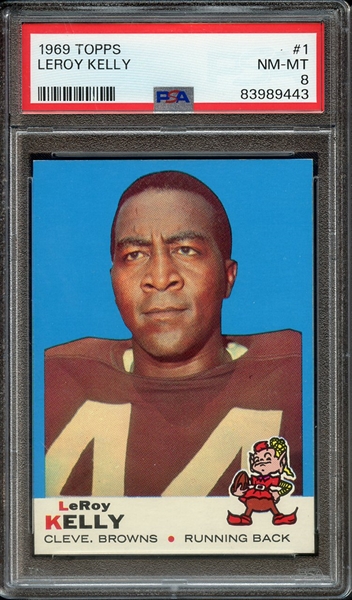 1969 TOPPS 1 LEROY KELLY PSA NM-MT 8