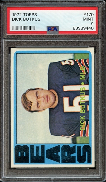 1972 TOPPS 170 DICK BUTKUS PSA MINT 9