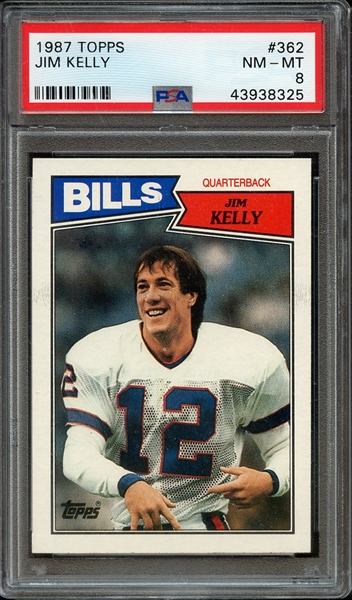 1987 TOPPS 362 JIM KELLY PSA NM-MT 8