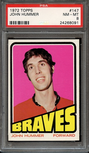 1972 TOPPS 147 JOHN HUMMER PSA NM-MT 8